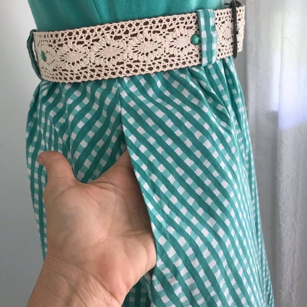 True Vintage Gingham Casual Full Skirt Midi Dress - Picture 5 of 16